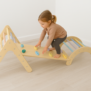 Set Pikler 4 en 1 XL – triángulo, rampa, tobogán y waldorf en una pieza