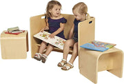Kit mesa y 2 sillas de madera Montessori – el espacio del niño a su medida