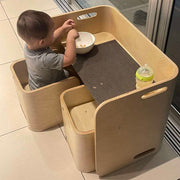 Kit mesa y 2 sillas de madera Montessori – el espacio del niño a su medida