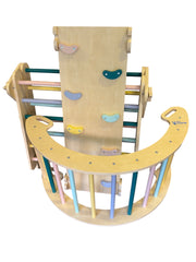 Set Pikler 4 en 1 XL – triángulo, rampa, tobogán y waldorf en una pieza