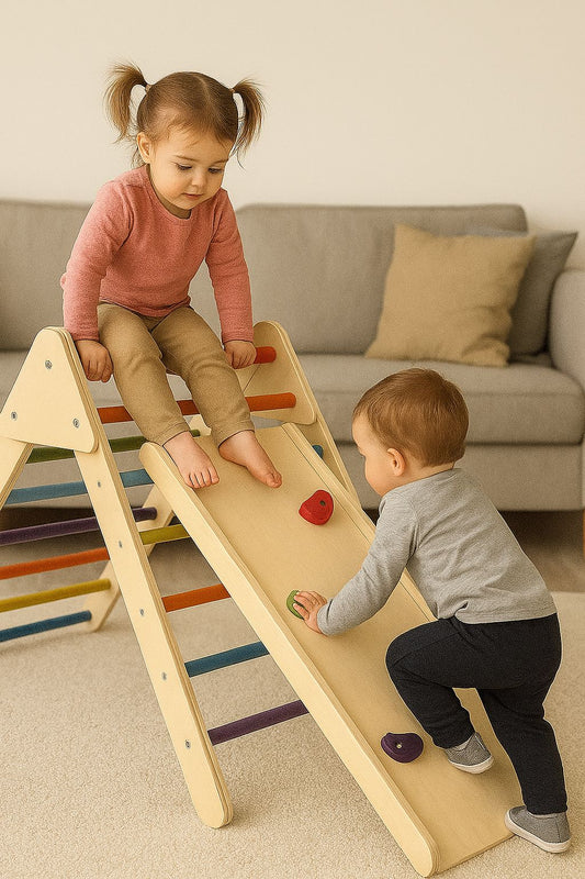 Triangulo Pikler con rampa XL color arcoiris